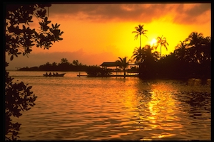 Honduras Atardecer, en islas de la Bahía